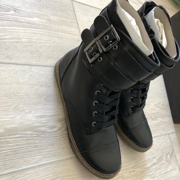 Black leather sneakers. Brand new - Picture 2 of 6